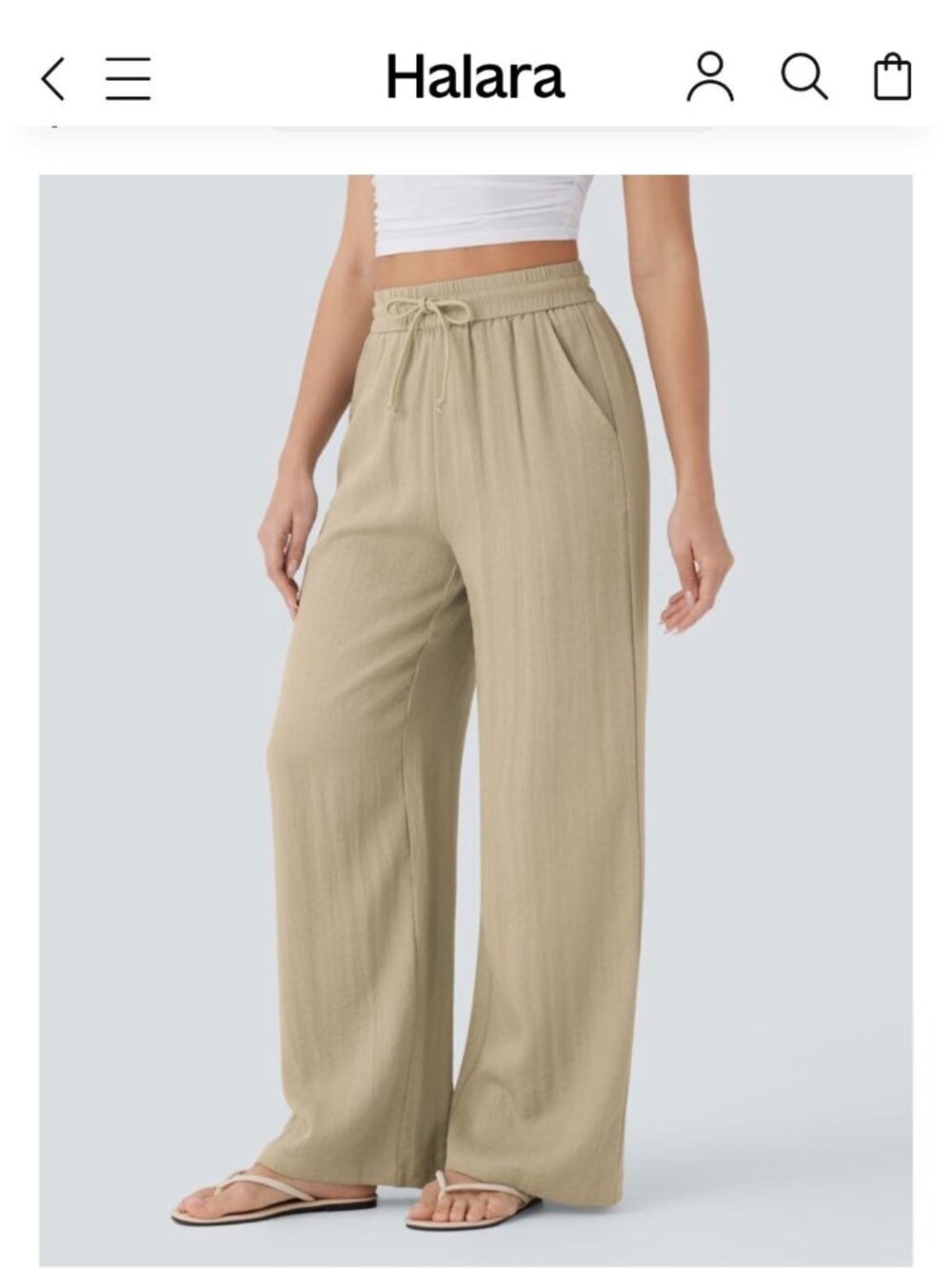 Halara High Waisted Casual Linen-Feel Pants